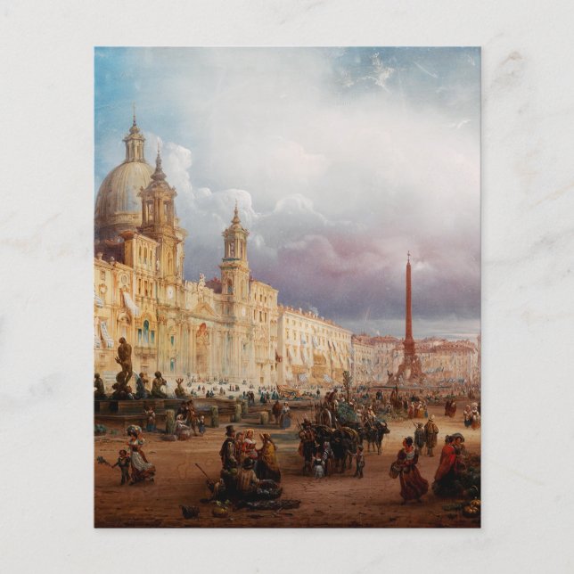 Ein lebhafter Markt auf der Piazza Navona in Rom (Vorderseite)