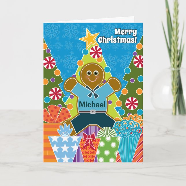 Ein Lebkuchen-Junge für Weihnachten addieren einen (Vorderseite)