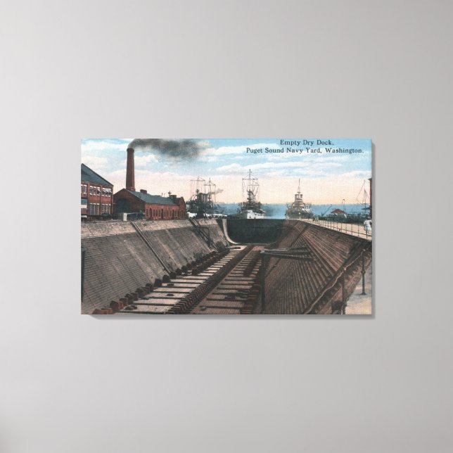 Ein leerer Trockendock, eine Marinewerft Leinwanddruck (Vorderseite)