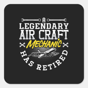 Ein legendärer Flugzeugmechaniker mit nachgerüstet Quadratischer Aufkleber