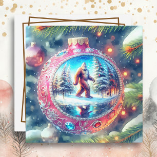 Ein legendärer Weihnachtsbigfoot Feiertagskarte