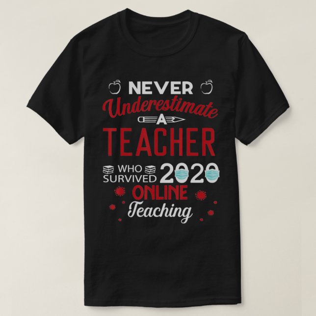 Ein Lehrer, der 2020 das Online-Unterrichtsfach üb T-Shirt (Design vorne)