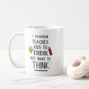 Ein Lehrer lehrt Kinder, nicht zu denken, was sie Kaffeetasse