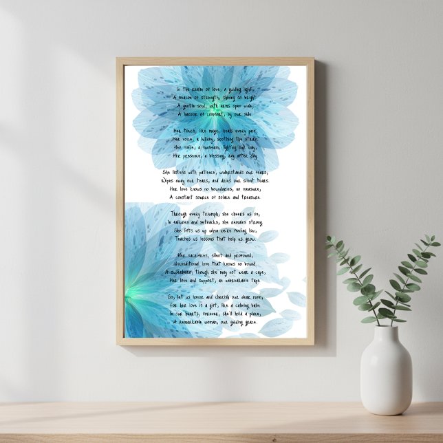 Ein Leitmotiv: Poetische Hommage an die Mama Poster (A Guiding Light: Poetic Tribute to Mom Poste)
