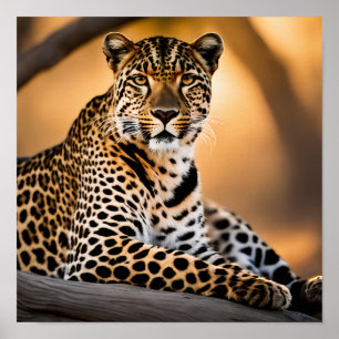 Ein Leopard-Becken in der Sonne Poster