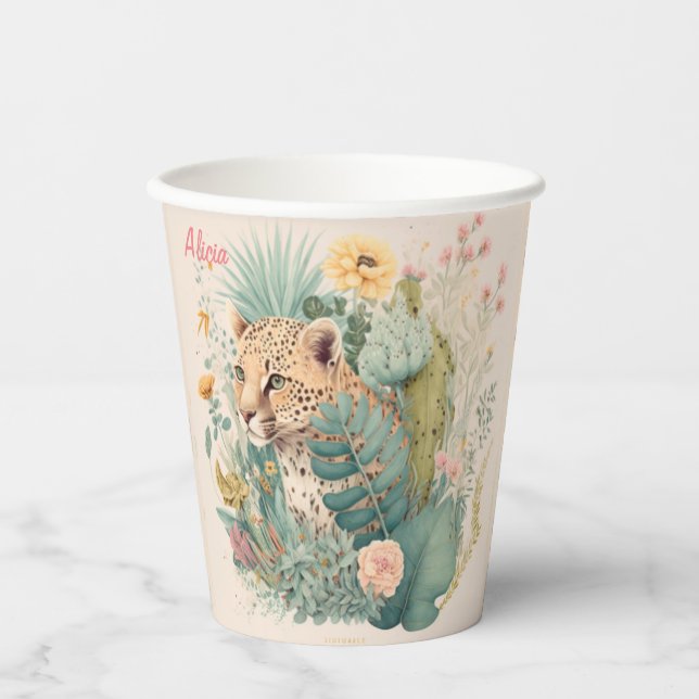 Ein Leopard hinter dem Busch-Brauch Pappbecher (Vorderseite)