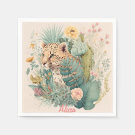 Ein Leopard hinter dem Busch-Brauch Serviette