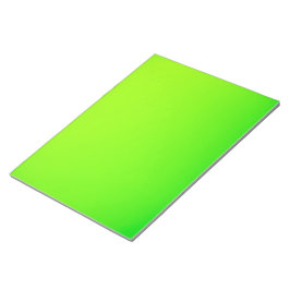 Ein leuchtend grünes rechteckiges Blatt wird angez Notizblock