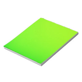 Ein leuchtend grünes rechteckiges Blatt wird angez Notizblock