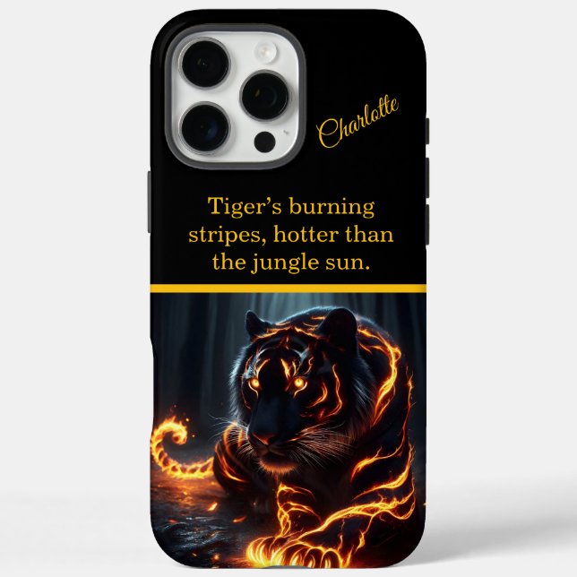 Ein leuchtender Tiger brüllt nachts. Case-Mate iPhone Hülle (Rückseite)