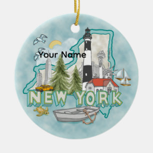 Ein Leuchtturm in New York Keramik Ornament