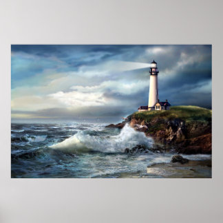 Ein Licht der Hoffnung, Pigeon Point Leuchtturm Poster