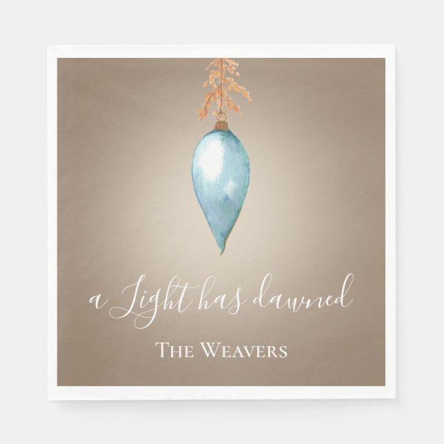 Ein Licht ist abgedämmt | Original Aquarellwein Serviette (Vorderseite)