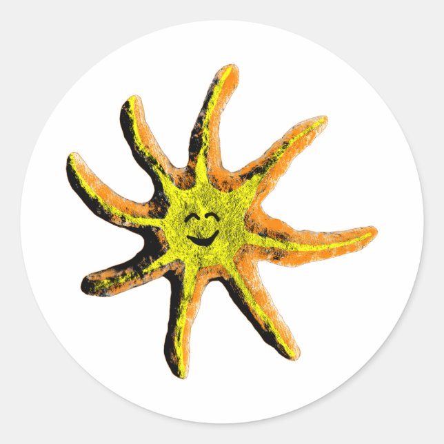 Ein Lichtstrahl des Glücks Runder Aufkleber (Vorderseite)