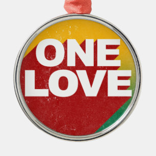 Ein Liebe-Poster Silbernes Ornament
