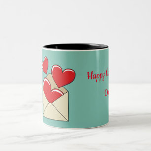 Ein Liebe Text hinzufügen Zweifarbige Tasse