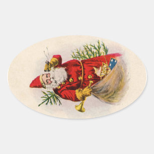 Ein liebender Gruß vom Weihnachtsmann Ovaler Aufkleber