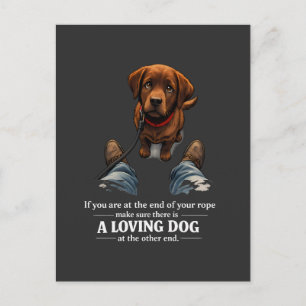 Ein liebevoller Hund wird benötigt, wenn man am En Postkarte