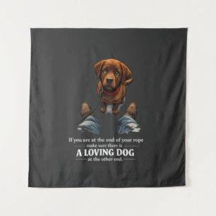Ein liebevoller Hund wird benötigt, wenn man am En Wandteppich
