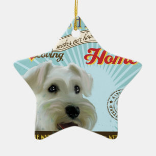 Ein liebevoller MiniSchnauzer macht unser Keramik Ornament