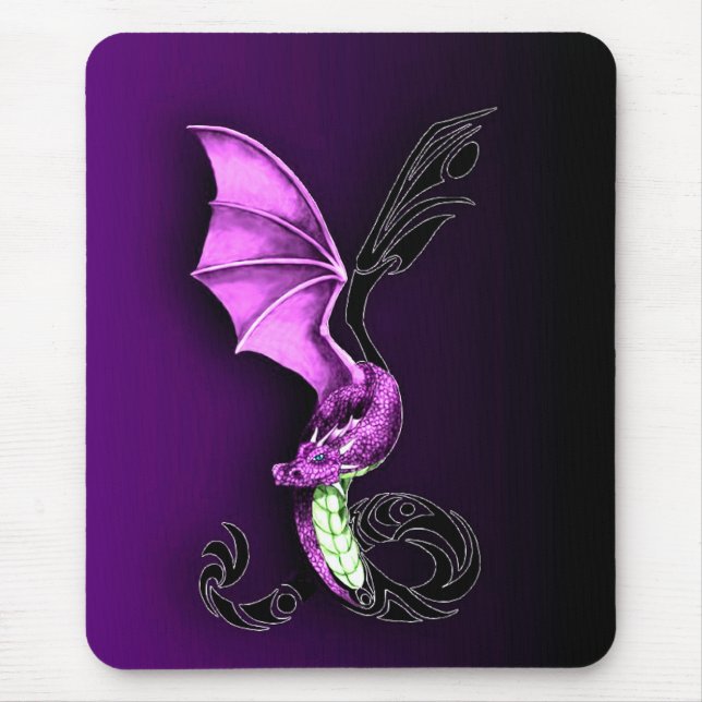 Ein lila Drache Mousepad (Vorne)