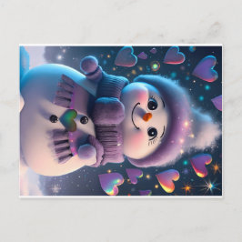 Ein Lila-geschnitzter Schneefraut-Sweetheart - Sch Feiertagspostkarte