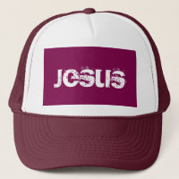 Ein Lila Jesus Trucker Hat