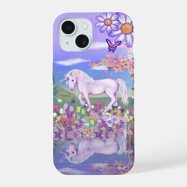 Ein lila Paradies  iPhone 15 Hülle (Rückseite)