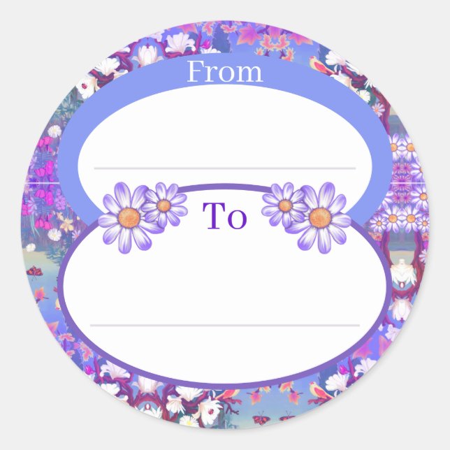 Ein lila Paradies-Klassiker mit Rundaufkleber Runder Aufkleber (Vorderseite)