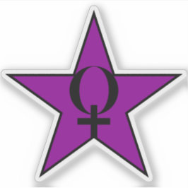 Ein Lila Star des Anarcha-Feminismus v3 Aufkleber
