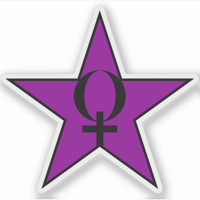 Ein Lila Star des Anarcha-Feminismus v3 Aufkleber (Vorderseite)
