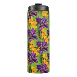 Ein Lila und goldenes Feld: Ire und Liles Thermosbecher