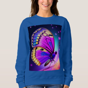 ein lila und rosa Schmetterling Sweatshirt
