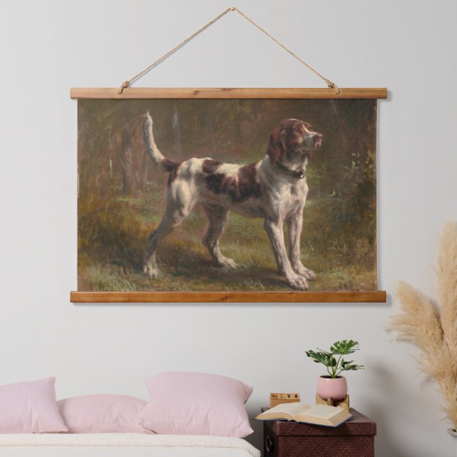 Ein limitiertes Briquet-Hound-Band Wandteppich Mit Holzrahmen (Schlafzimmer)
