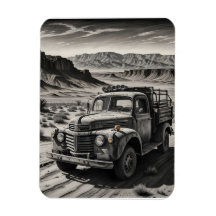 Ein LKW in einer Wüste