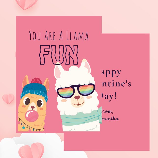 Ein Llama Fun Klassenzimmer Valentinstag Mitteilungskarte (Von Creator hochgeladen)