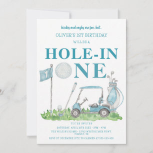 Ein Loch im ersten Golf-Junge 1. Geburtstag Einladung