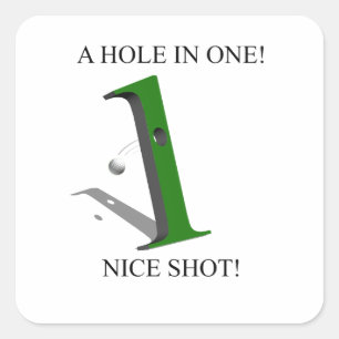 Ein Loch in einem Golfball Quadratischer Aufkleber