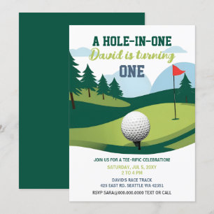 Ein Loch in einem T-Shirt-Rific Golf Geburtstag Einladung