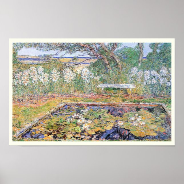 Ein Long Island Garden von Frederick Childe Hassam Poster (Vorne)