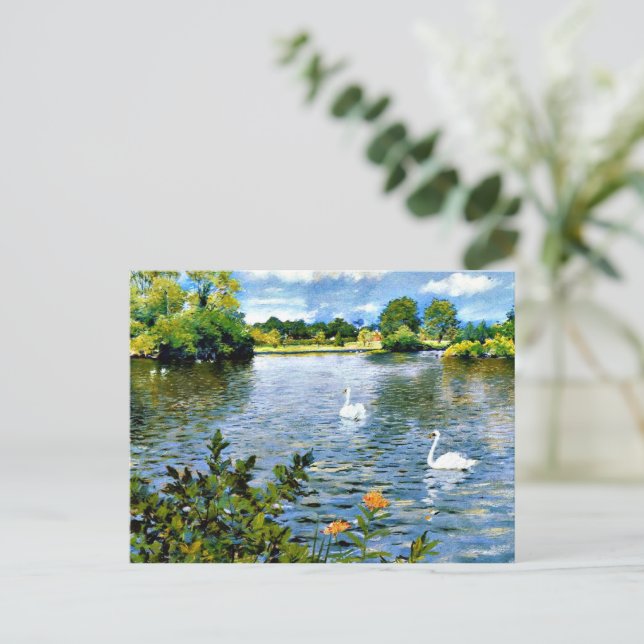 Ein Long Island See, berühmtes Gemälde, Postkarte (Stehend Vorderseite)