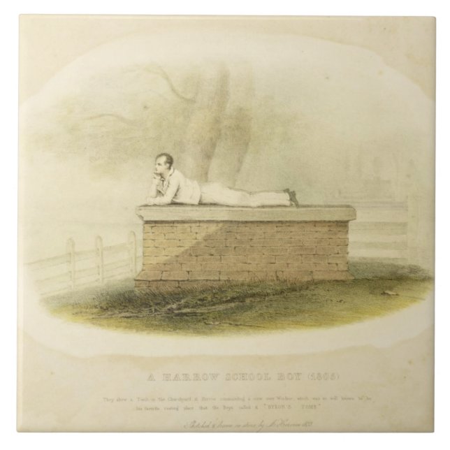 Ein Lord Byron (1788-1824 des Fliese (Vorderseite)