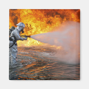 Ein Löschteam für Flugzeuge Magnet