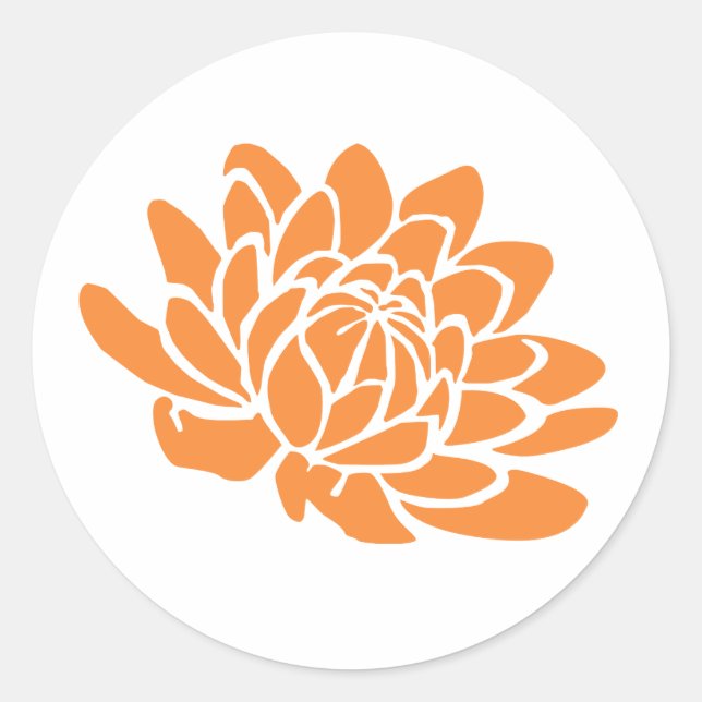 Ein Lotus-Blume-Aufkleber (orange) Runder Aufkleber (Vorderseite)