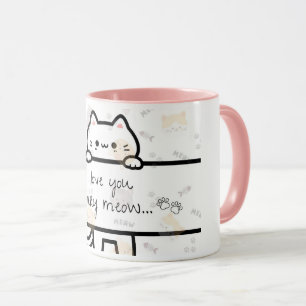Ein Love You Meow und Kitty Becher für Ihren Liebs Tasse
