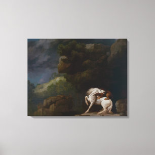 Ein Löwe, der ein Pferd angreift von George Stubbs Leinwanddruck
