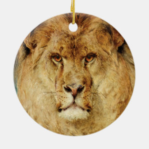 Ein Löwenkopf (von Heywood Hardy) Keramik Ornament