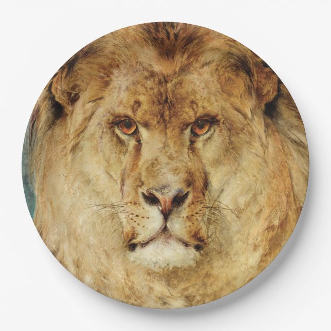 Ein Löwenkopf (von Heywood Hardy) Pappteller (Vorderseite)