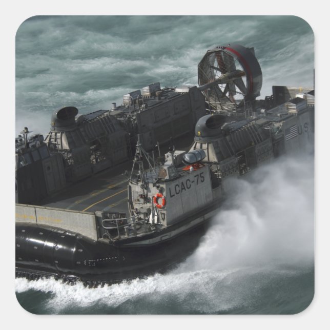 Ein Luftpolster der US-Marine Quadratischer Aufkleber (Vorderseite)