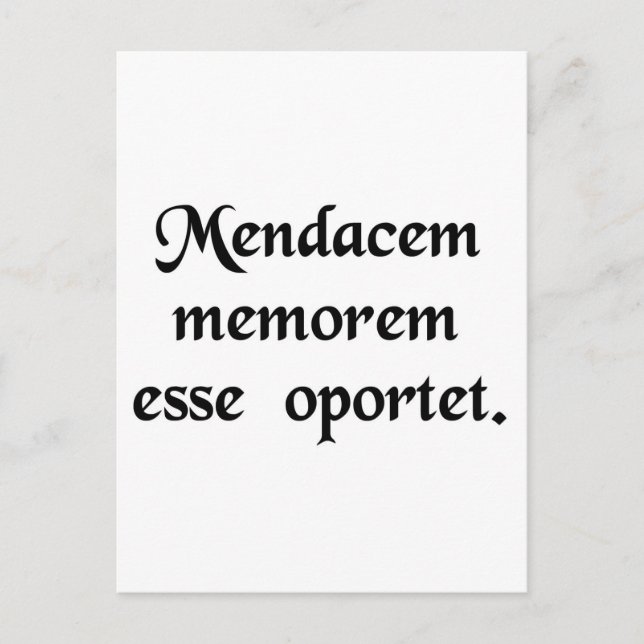 Ein Lügner braucht ein gutes Gedächtnis. Postkarte (Vorderseite)